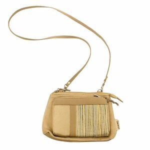 VINTAGE Small Weaved Tan Cross Body Bag Purse